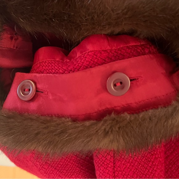 Light jacket with mink trim, belt and shaped collar - Picture 6 of 12